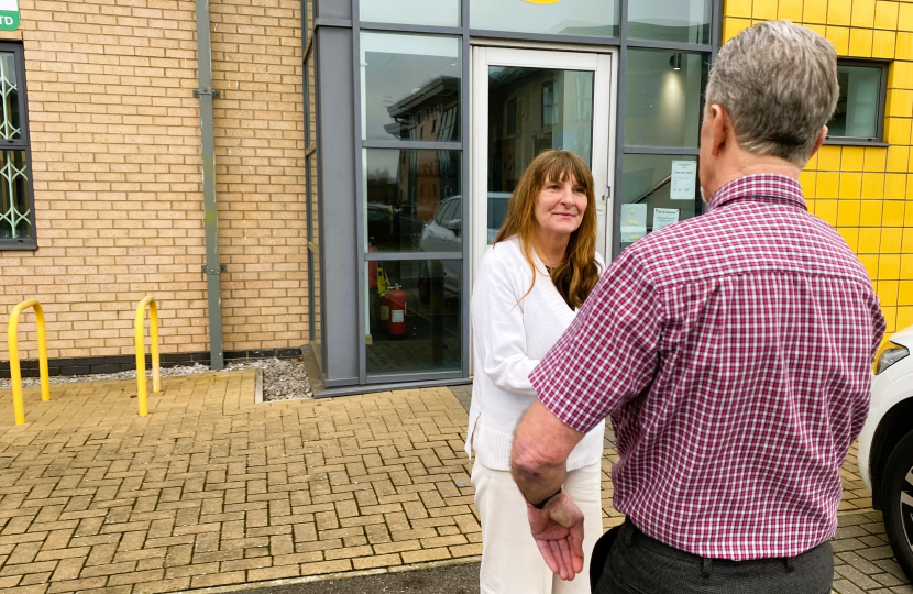 Rachel speaking with local business community