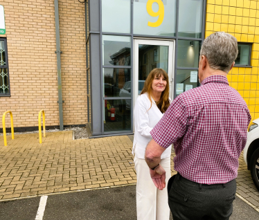 Rachel speaking with local business community